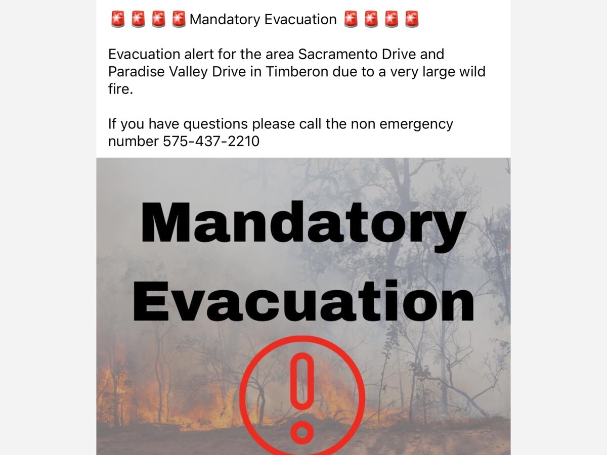 Mandatory Evacuation 845 pm Update Timberon Fire 
