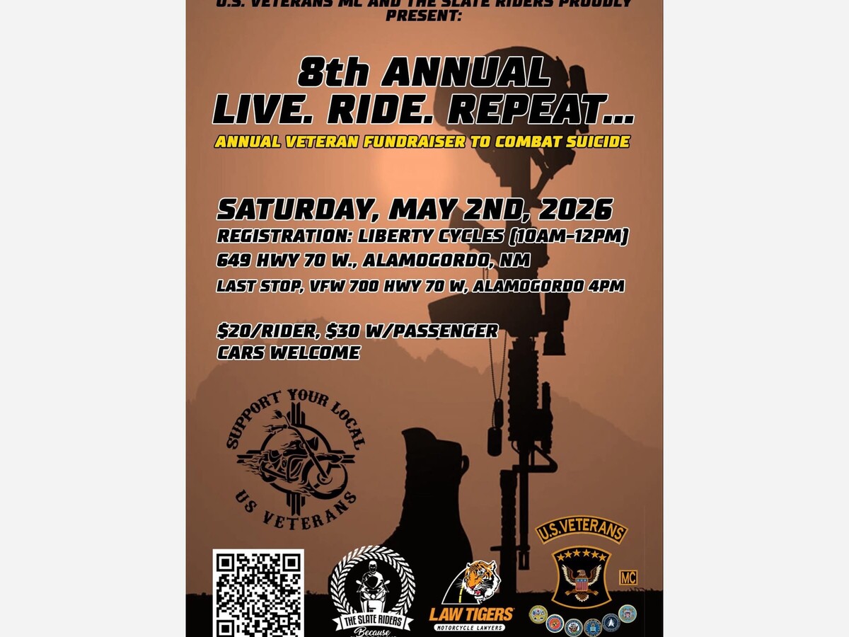 Save the Date: 8th Annual “Live. Ride. Repeat.” Veteran Fundraiser Returns to Alamogordo on May 2, 2026