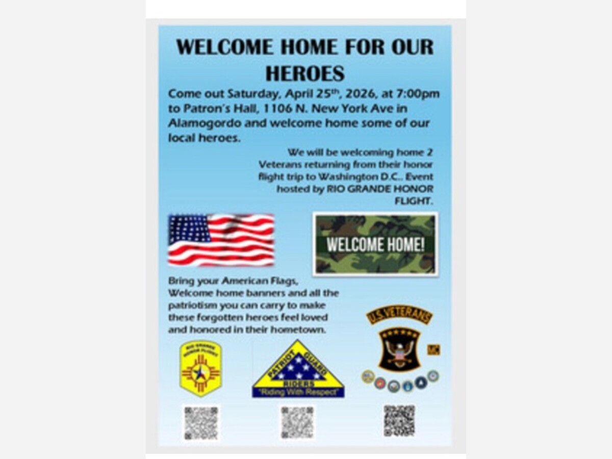 Alamogordo Prepares Hero’s Welcome for Two Vietnam-Era Veterans Returning from Honor Flight April 25th 7 pm 