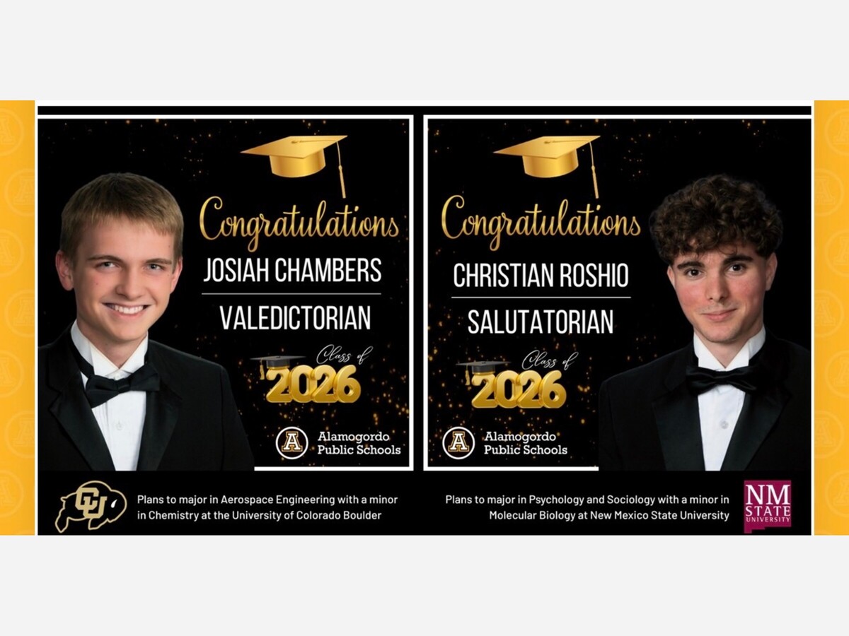 Alamogordo High School Celebrates the Class of 2026: Josiah Chambers Named Valedictorian, Christian Roshio Salutatorian