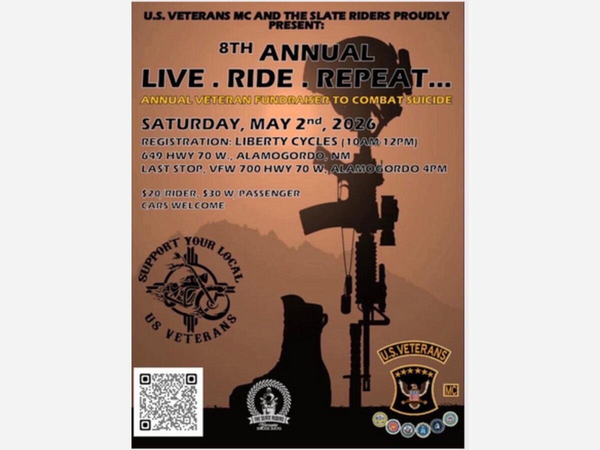 8th Annual “Live. Ride. Repeat.” Veteran Fundraiser Returns to Alamogordo This Saturday