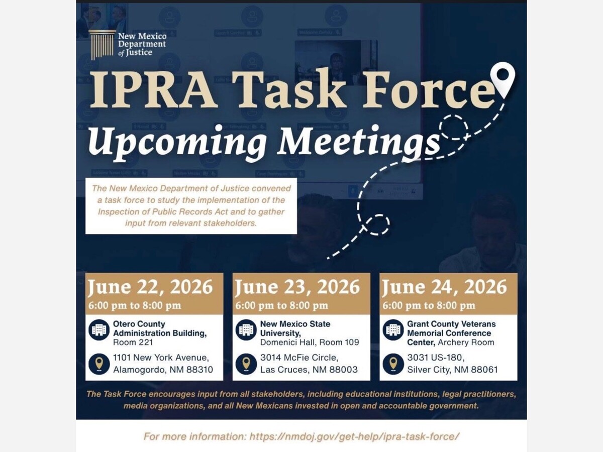 IPRA Task Force Public Meetings: Urgent Call for Otero County Residents to Defend Transparency and Public Access Rights