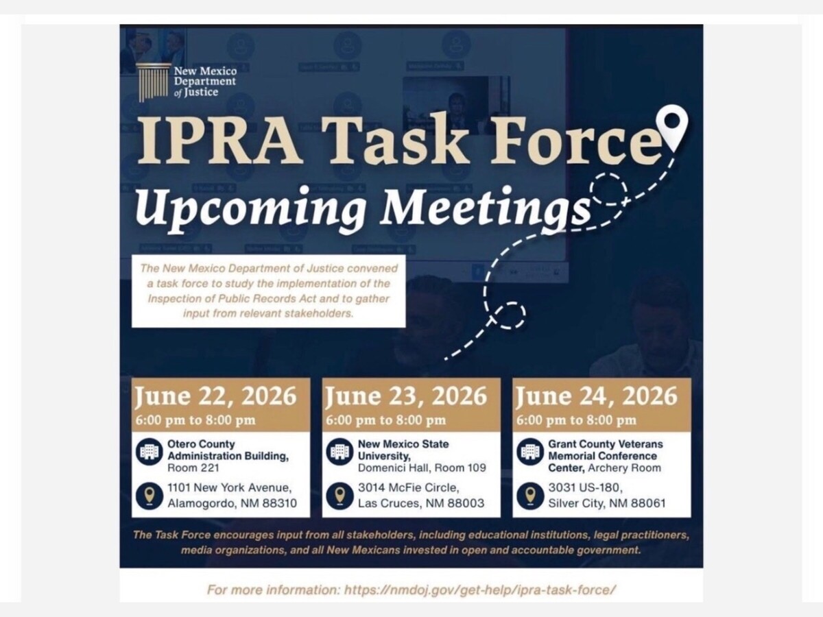 Otero County Residents Urged to Attend Monday Evening IPRA Task Force Public Meeting