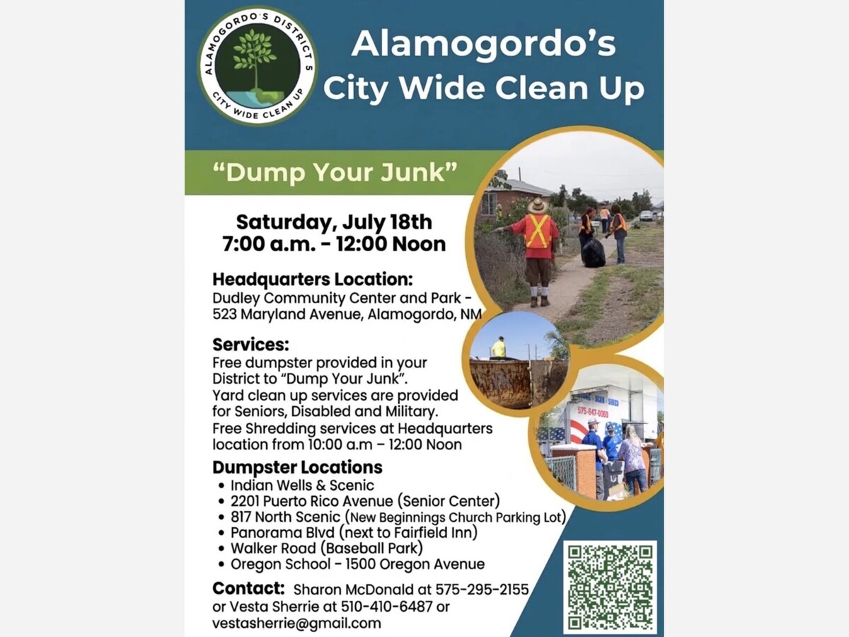 Alamogordo’s District 5 Hosts City Wide Clean Up Saturday 7 am to Noon 