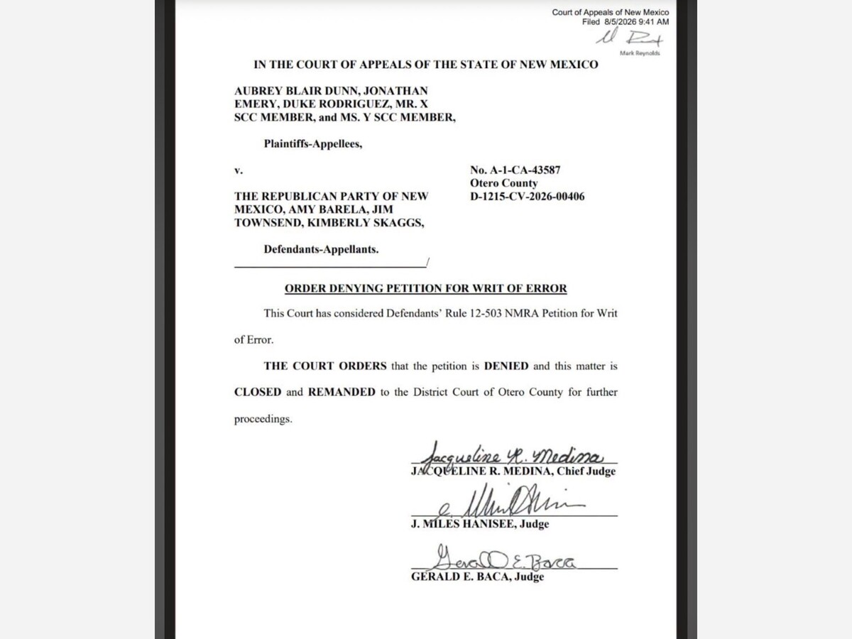 Court of Appeals Denies Republican Party’s Final Appeal in Barela Leadership Dispute