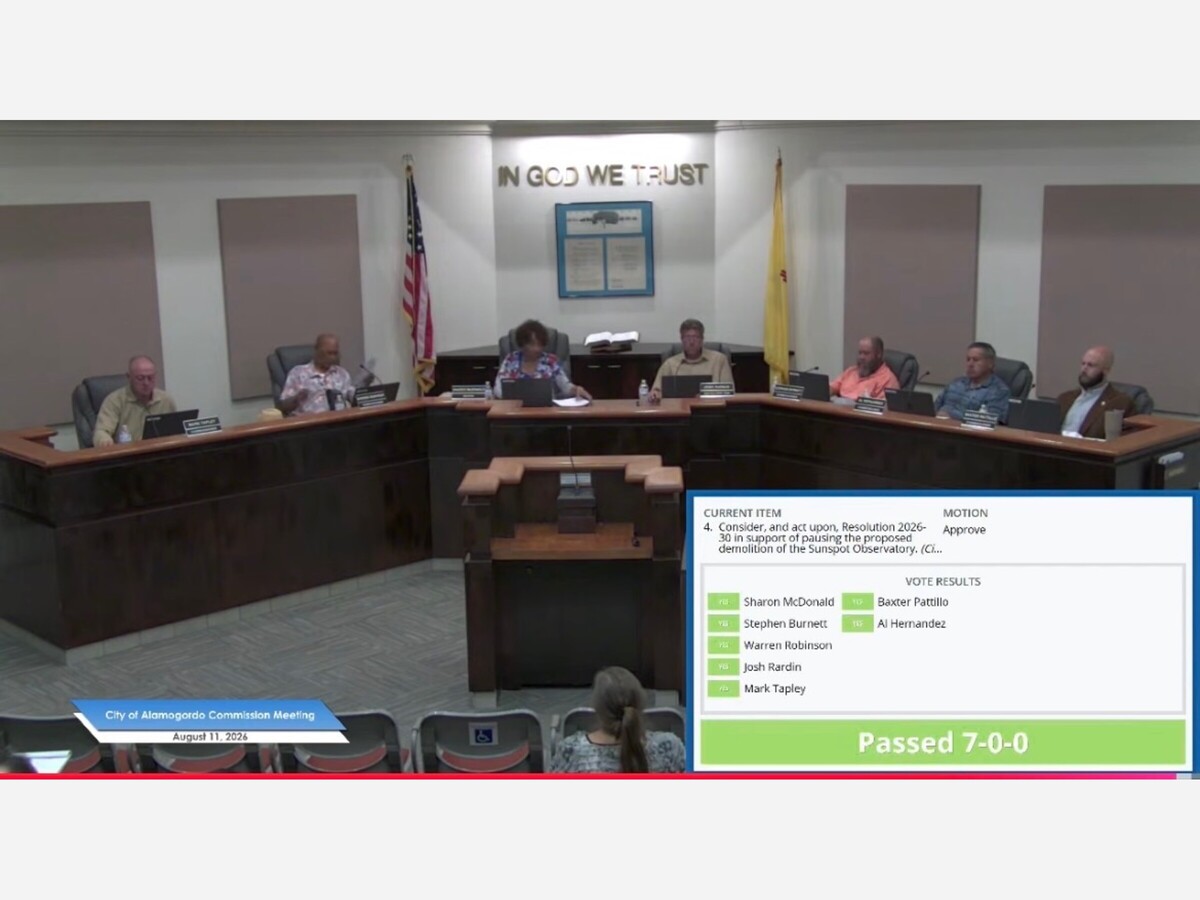 Alamogordo City Commission Unanimously Backs Sunspot Observatory Preservation