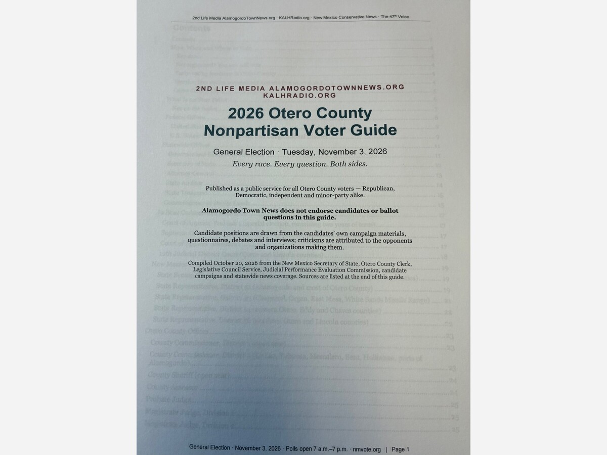 2nd Life Media AlamogordoTownNews.org and KALHRadio.org Release Free Nonpartisan Otero County Voter Guide for the Nov. 3 Election
