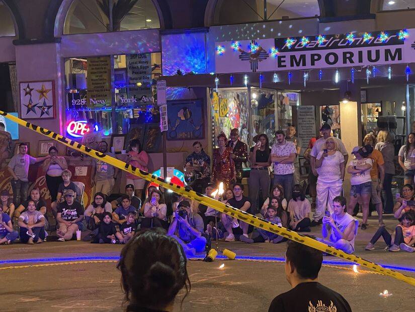 100s showed up to celebrate Atomicon in front of Roadrunner EmporiumFine Art Antiques and More, 928 New York Avenye the crossroads of art, culture and commerce in Alamogordo's Cultural Arts District
