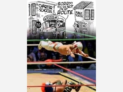 Commentary by Steven Edwards - Midget Wrestling and Charter Schools - Wowza Alamogordo 