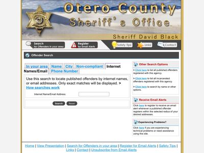 AlamogordoTownNews.com Sheriff Black’s Public Information Tools - Protecting the Community from Sex Offenders 