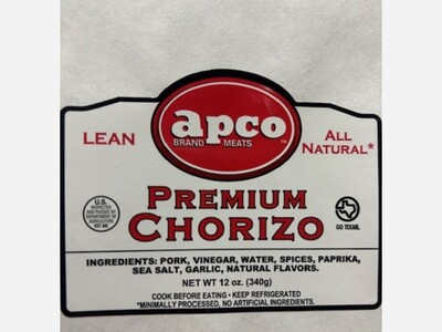 Public Health Alert for Raw Pork Chorizo Products Due to Possible Foreign Matter Contamination