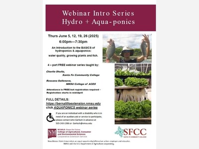 Free NMSU Webinars Hydro Aquaponics and More...