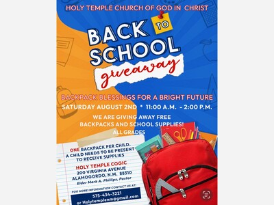 Backpack Blessings For A Bright Future - Holy Temple Church 