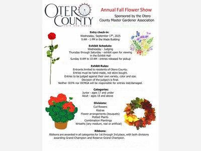 Otero County Master Gardener Association Annual Fall Flower Show at the Fair 