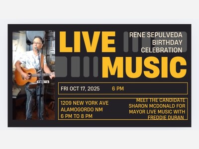 Freddie Duran Headlines Free Community Celebration Friday 6 pm mayoral candidate Sharon McDonald Meet and Greet 