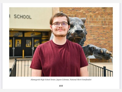 Alamogordo High School Senior Jayson Coleman Named National Merit Semifinalist
