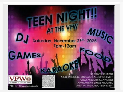VFW Post 7686 Launches First-Ever “Teen Adventure Night” This Saturday in Alamogordo