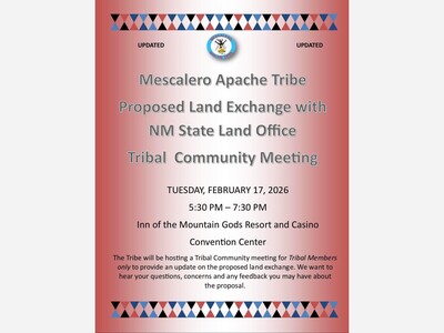 Mescalero Apache Tribe to Host Public Meeting on Proposed Land Exchange with New Mexico State Land Office