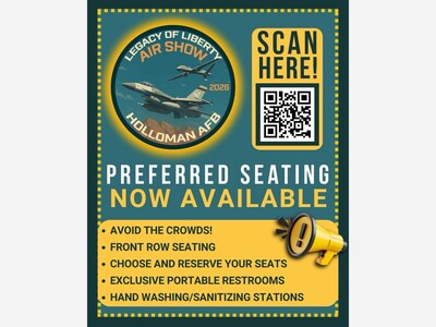 Preferred Seating Now Available for 2026 Legacy of Liberty Air Show at Holloman AFB