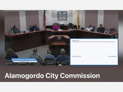 Alamogordo City Commission to Hold Regular Meeting Tonight, March 24, 2026 –Open Meetings Act Training Session, Golf Course Update etc 