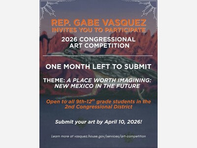 Rep. Gabe Vasquez Invites High School Students to Enter 2026 Congressional Art Competition