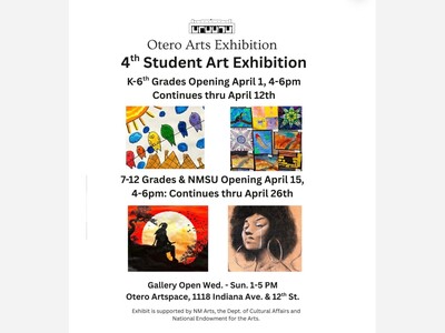 Otero Arts 4th Student Art Exhibition Opens This April with Separate Shows for K-6 and 7-12 Students at Otero Artspace