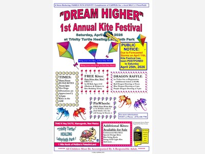 National Kite Month Kicks Off in April 2026: Alamogordo’s “Dream Higher” 1st Annual Kite Festival Soars at Trinity Turtle Healing Labyrinth Park