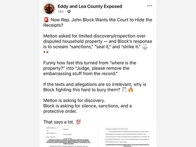 Eddy and Lea County Exposed Newsletter Reports New Court Filing Seeking Seal the Records in Property Dispute Turned Political Flashpoint