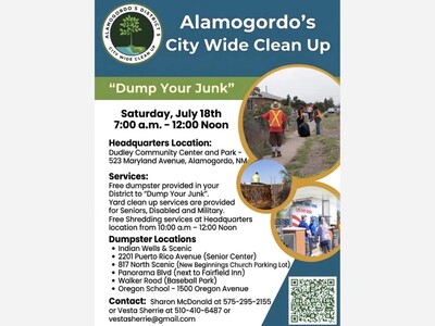 Alamogordo’s District 5 Hosts City Wide Clean Up Saturday 7 am to Noon 