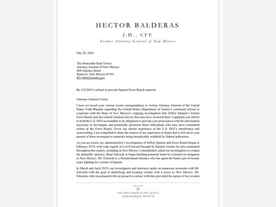 New Mexico Claims Federal Government Broke 2019 Epstein Investigation Agreement