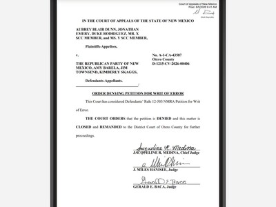 Court of Appeals Denies Republican Party’s Final Appeal in Barela Leadership Dispute