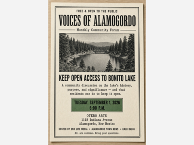 City Manager Stockwell and Others to Join Community Forum on Bonito Lake Fencing Proposal Tuesday at Otero Arts