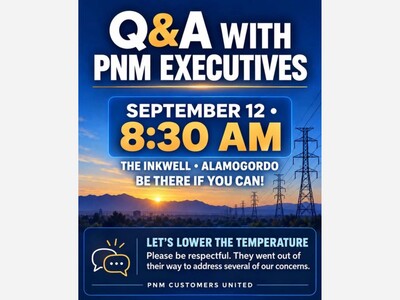 PNM Executives Face Otero County Customers Today as NM Department of Justice Demands Answers on Billing Complaints