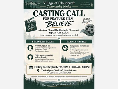 Feature Film  Believe  to Hold Open Casting Call in Cloudcroft, Seeking Local Talent