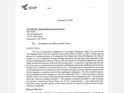 “Will Never Be Released”: Records Show a Pattern of Commissioner Interference and Harassment Allegations That Alamogordo’s Commission Has Rarely Policed