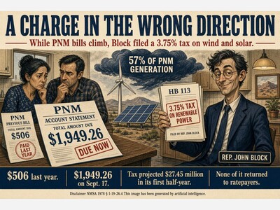 News and Analysis: Block Sponsored a 2026 Tax Increase on PNM's & Other Utilities Power. State Analysts Said Ratepayers Would Pay
