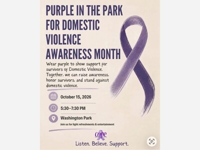 Purple in the Park: Survivor Shares Path from Abuse, Addiction and Incarceration to Redemption 530pm Thursday 