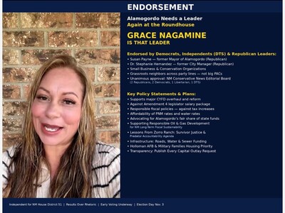 Endorsement: Alamogordo Needs a Leader Again at the Roundhouse, Grace Nagamine Is That Leader