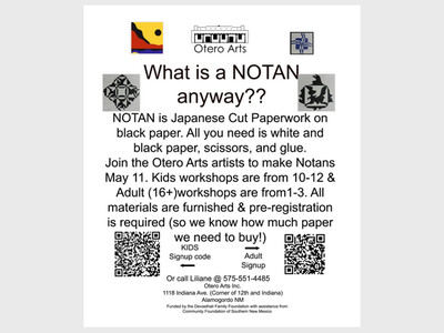 Free Kids' and adults' NOTAN art workshops Saturday, May 11 Otero Arts 