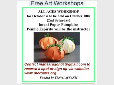 Imani paper pumpkins Free Art Workshop 