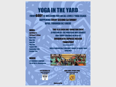 Yoga in the Yard 575 Brewing for Dog Breath Express Rescue